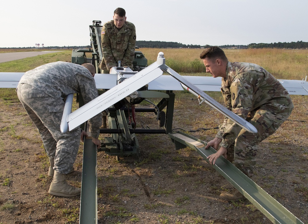MINNESOTA NATIONAL GUARD SOLDIERS LAUNCH UNMANNED AIRCRAFT FOR TRAINING MISSION
