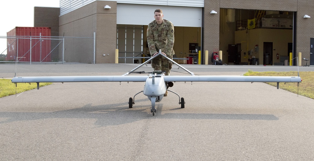 MINNESOTA NATIONAL GUARD SOLDIERS LAUNCH UNMANNED AIRCRAFT FOR TRAINING