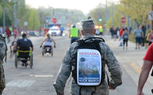 Nebraska guardsmen ruck march half-marathon to honor fallen service members