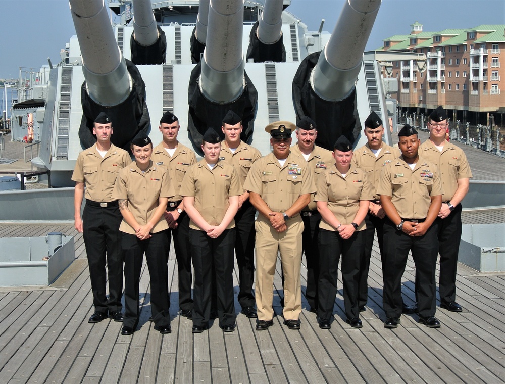 USS Wisconsin hosts a re-enlistment