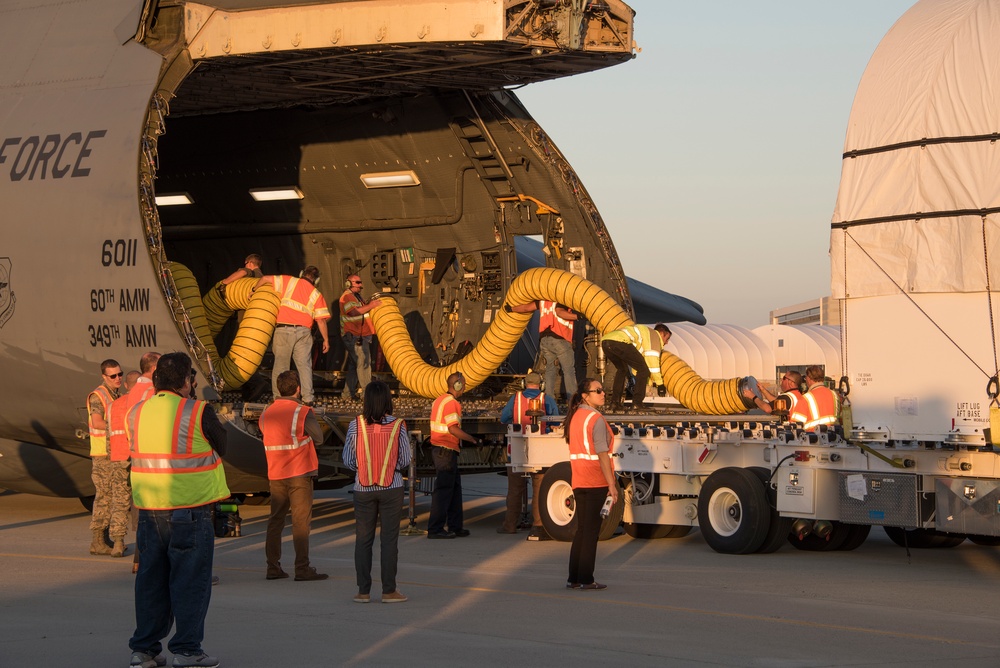 AEHF-4 Loads Onto Travis AFB C-5 M Super Galaxy