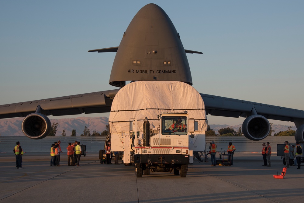 AEHF-4 Loads Onto Travis AFB C-5 M Super Galaxy