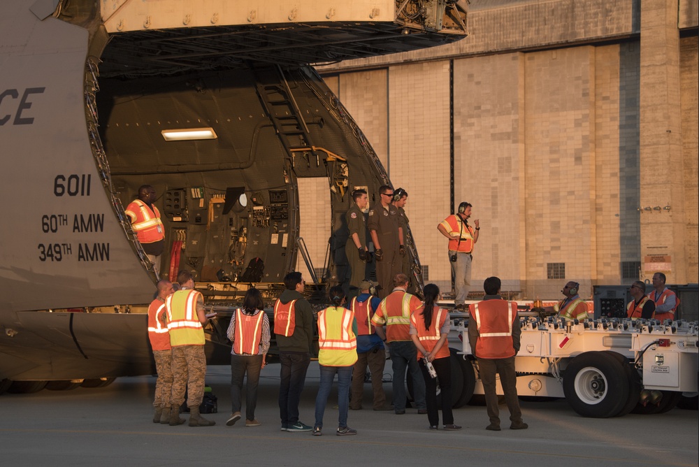 AEHF-4 Loads Onto Travis AFB C-5 M Super Galaxy