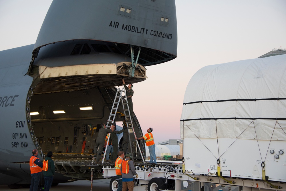 AEHF-4 Loads Onto Travis AFB C-5 M Super Galaxy