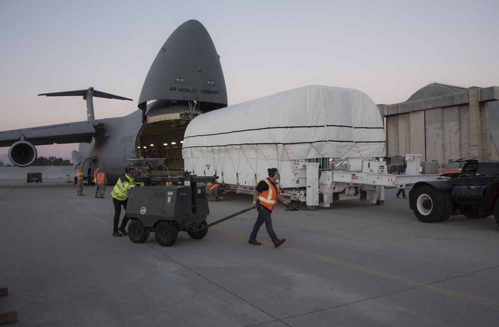 AEHF-4 Loads Onto Travis AFB C-5 M Super Galaxy