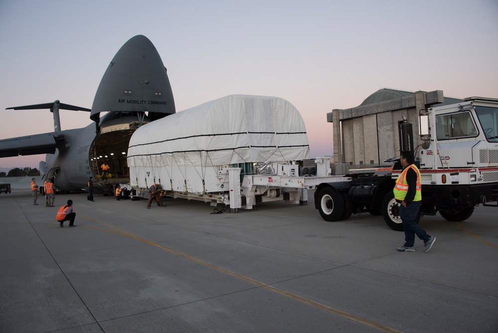 AEHF-4 Loads Onto Travis AFB C-5 M Super Galaxy