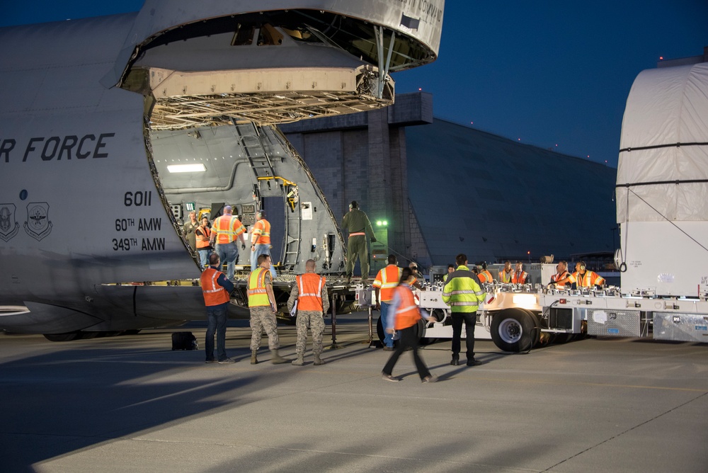 AEHF-4 Loads Onto Travis AFB C-5 M Super Galaxy