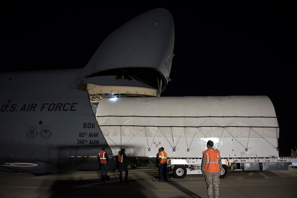 AEHF-4 Loads Onto Travis AFB C-5 M Super Galaxy