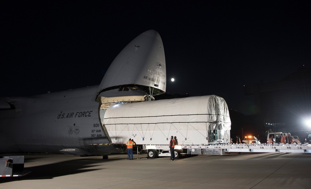 AEHF-4 Loads Onto Travis AFB C-5 M Super Galaxy