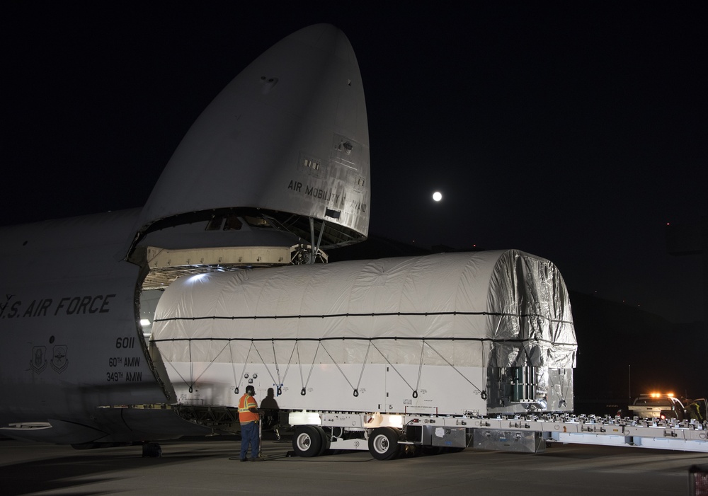 AEHF-4 Loads Onto Travis AFB C-5 M Super Galaxy