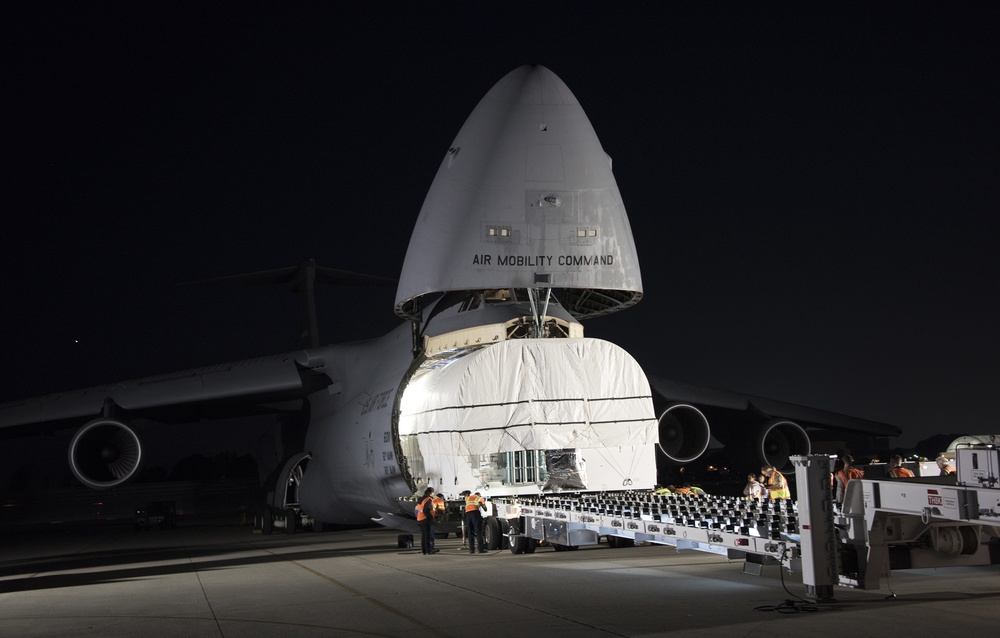 AEHF-4 Loads Onto Travis AFB C-5 M Super Galaxy