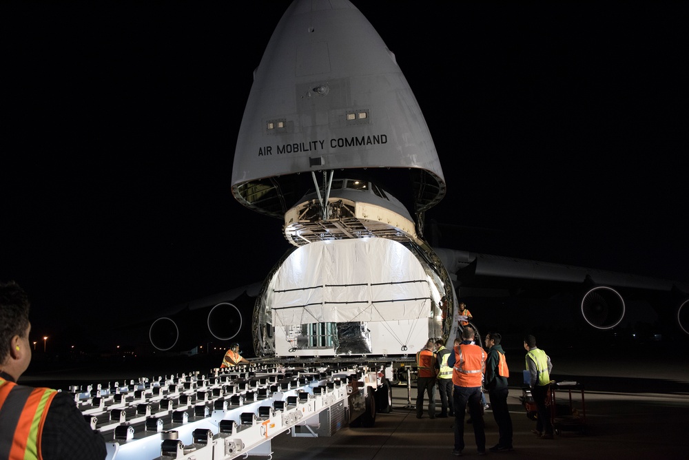 AEHF-4 Loads Onto Travis AFB C-5 M Super Galaxy