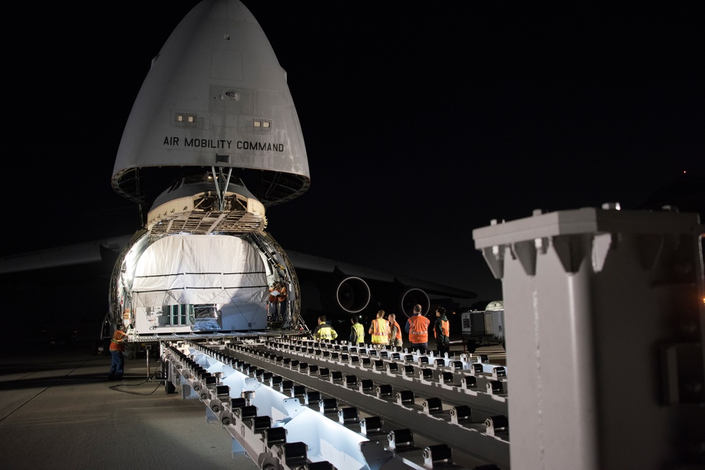 AEHF-4 Loads Onto Travis AFB C-5 M Super Galaxy