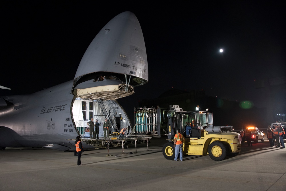 AEHF-4 Loads Onto Travis AFB C-5 M Super Galaxy