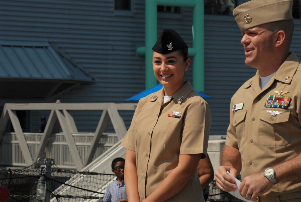 USS Wisconsin (BB-64) hosts a re-enlistment ceremony