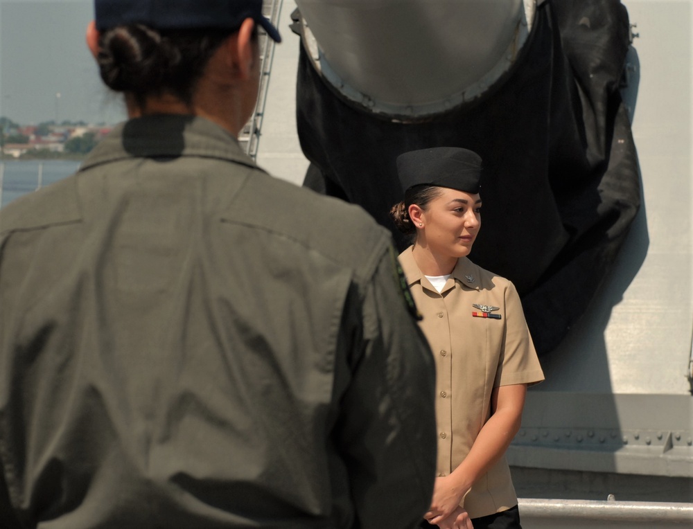 USS Wisconsin hosts a re-enlistment ceremony