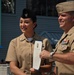 USS Wisconsin (BB-64) hosts a re-enlistment ceremony