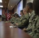 Capt. Brian J. Diebold, commodore of Destroyer Squadron (DESRON) 40, address U.S. Navy Sailors and Trinidad and Tobago military professionals during a brief