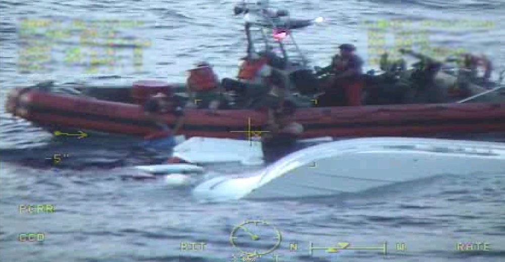Coast Guard Rescues 4 people from a capsized vessel