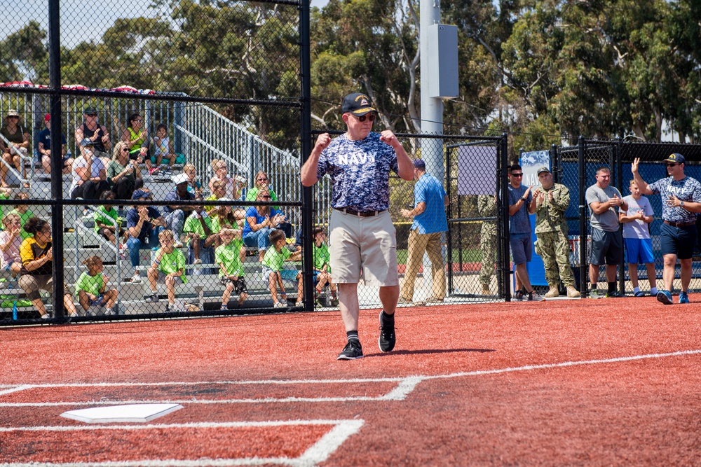 Sailors Play San Diego Padres Alumni In Softball Game