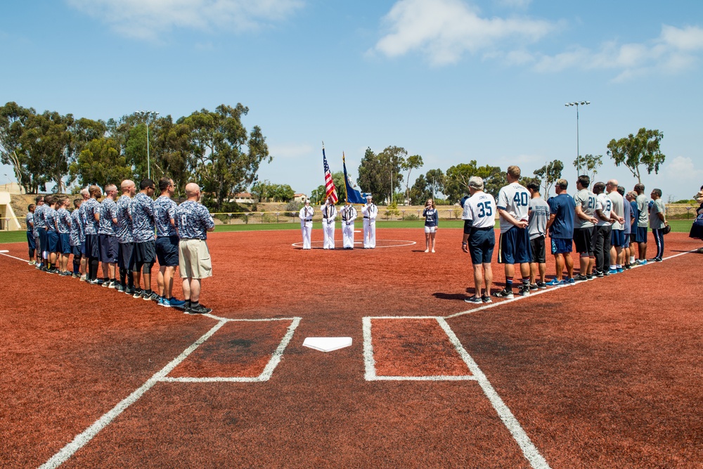 Sailors Play San Diego Padres Alumni In Softball Game