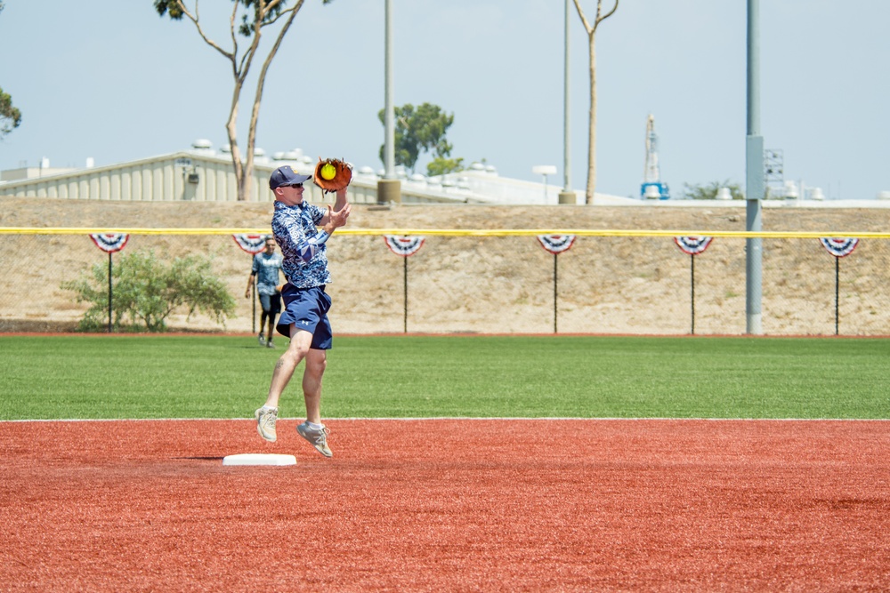 Sailors Play San Diego Padres Alumni In Softball Game