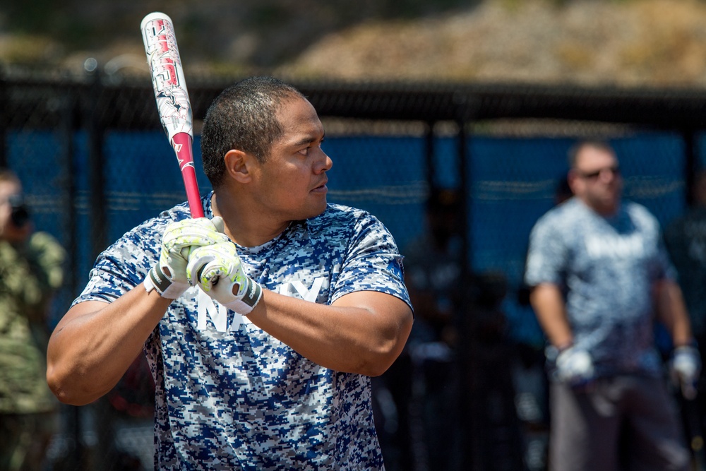 Sailors Play San Diego Padres Alumni In Softball Game