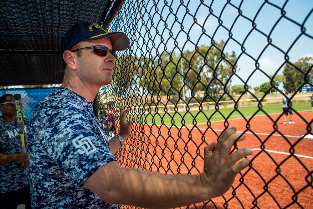 Sailors Play San Diego Padres Alumni In Softball Game