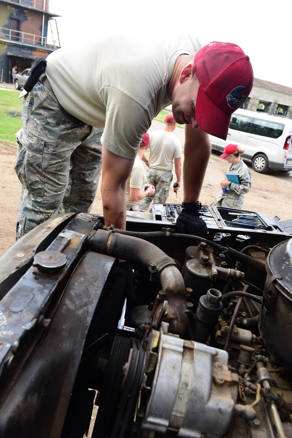 201st RED HORSE vehicle maintenance participate in deployment for training