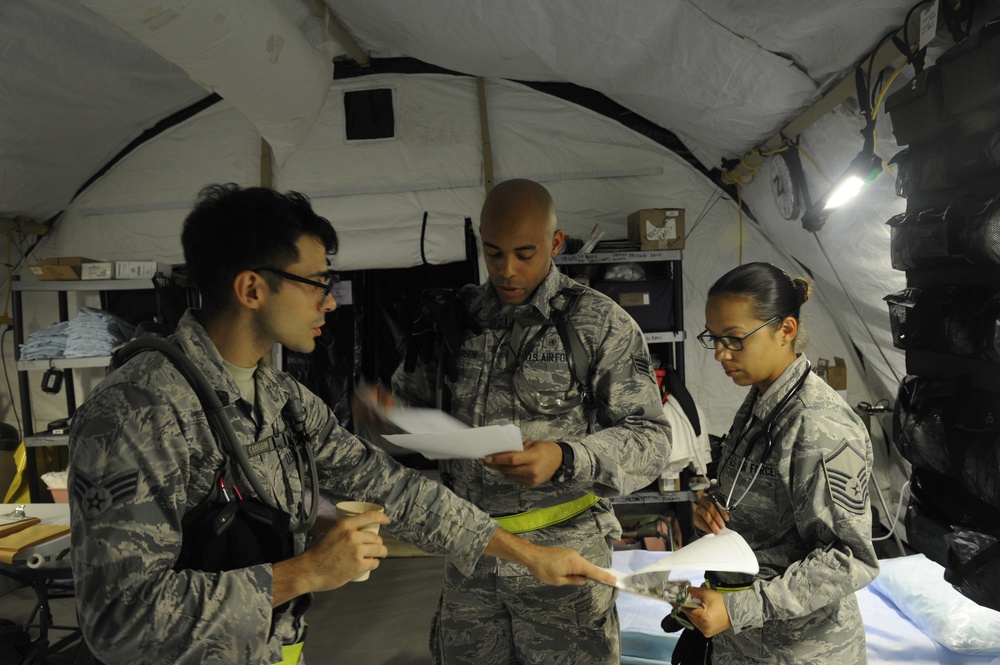 927th ASTS conducts night operations