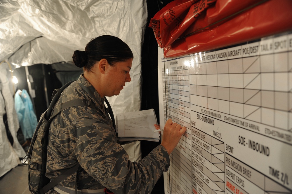 927th ASTS conducts night operations