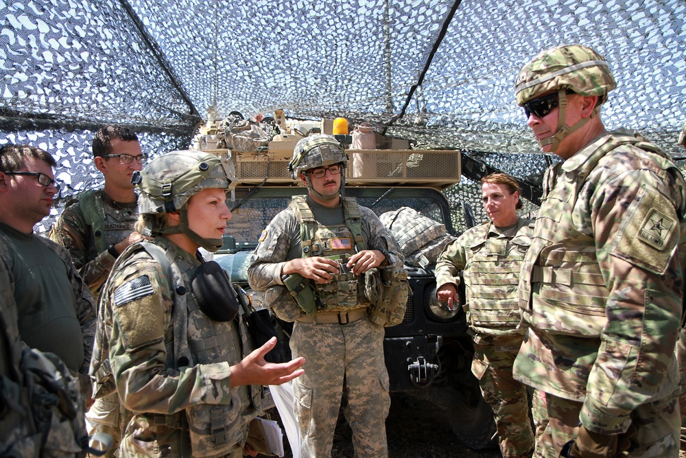 Lt. Gen. Kadavy, DARNG, visits the 56th Stryker Brigade Combat Team in the field