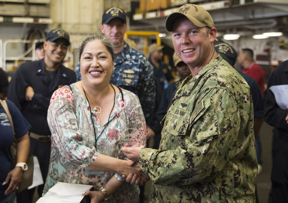 USS Bonhomme Richard (LHD 6) Plankowners Visit Ship For 20th Anniversary