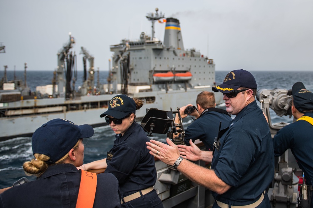 USS Jason Dunham UNREP with USNS Laramie