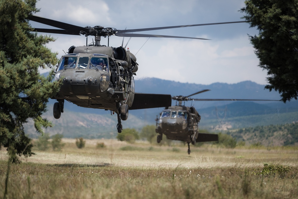 Guard conducts first aerial gunnery in Republic of Macedonia