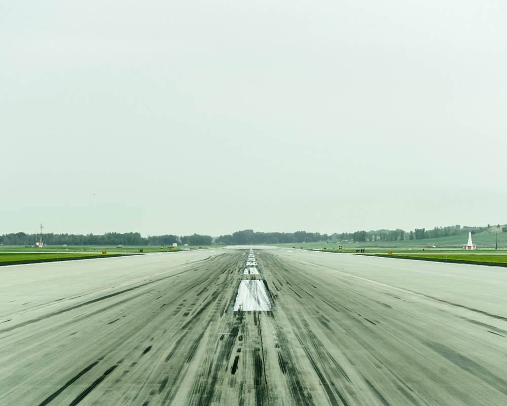 Looking down the runway at Truax Field, Wisconsin