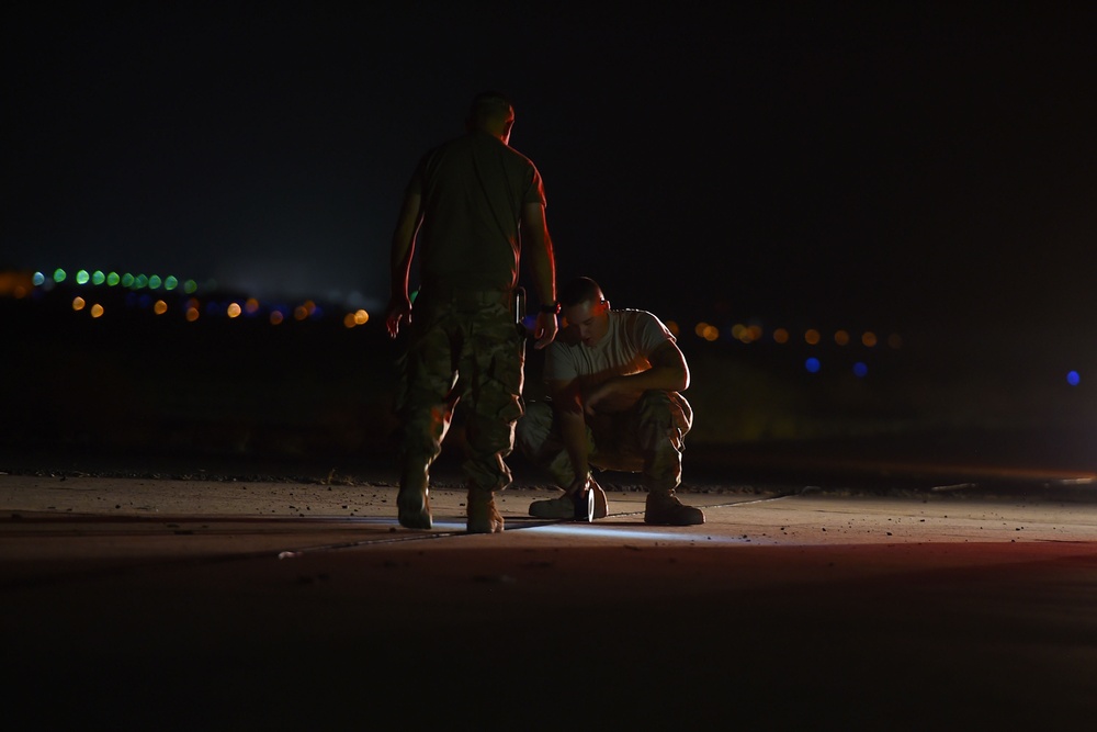 Airfield Ops, CE work together to light the way