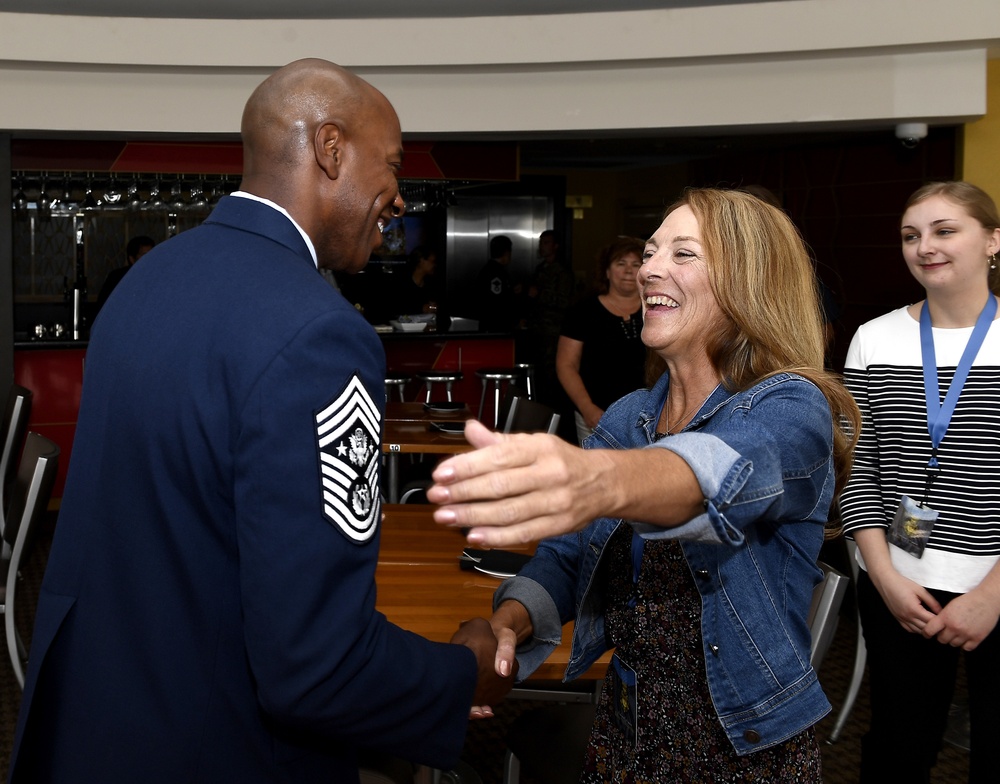 CMSAF Greets Medal of Honor Family