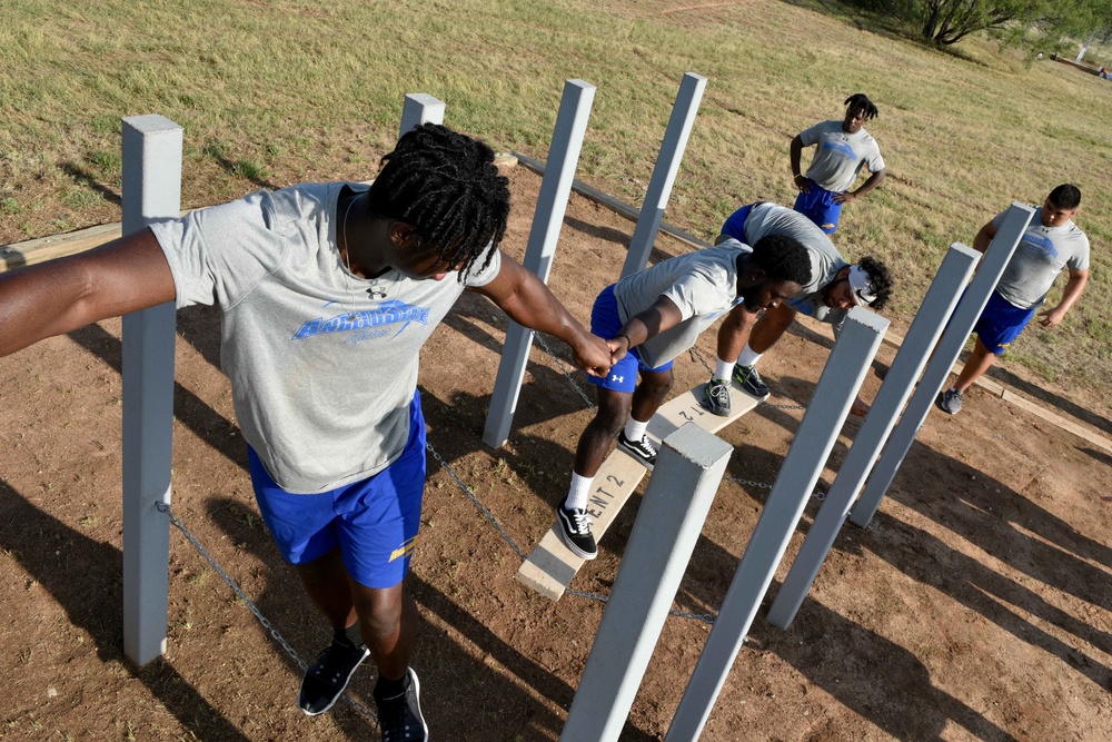 Photo Story - Goodfellow drills Angelo State University football team