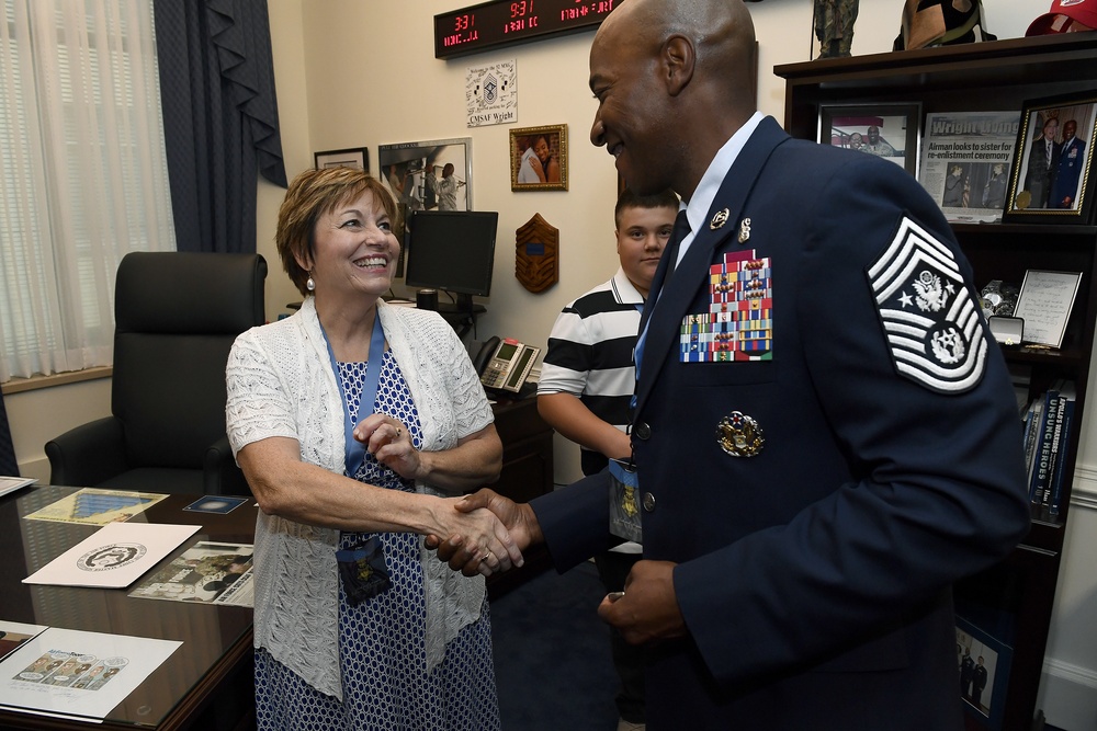 CMSAF Greets Medal of Honor Family