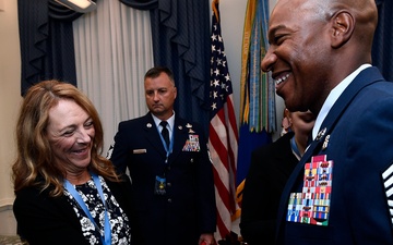 CMSAF Greets Medal of Honor Family