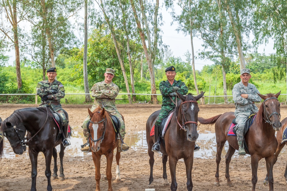 Senior leaders experience cavalry traditions with their counterparts from the Royal Thai Army