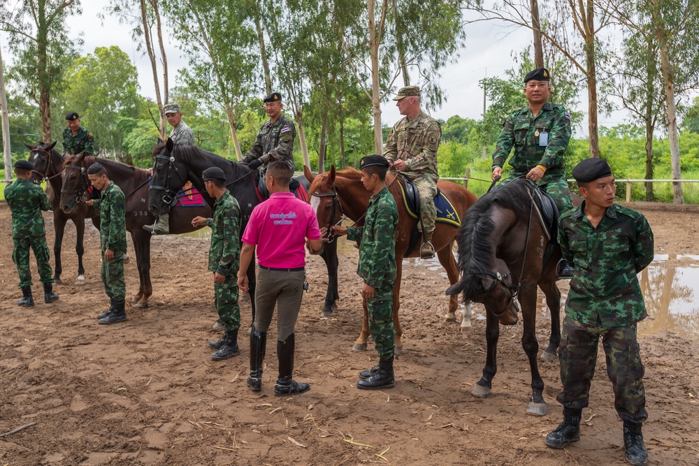 Senior leaders experience cavalry traditions with their counterparts from the Royal Thai Army