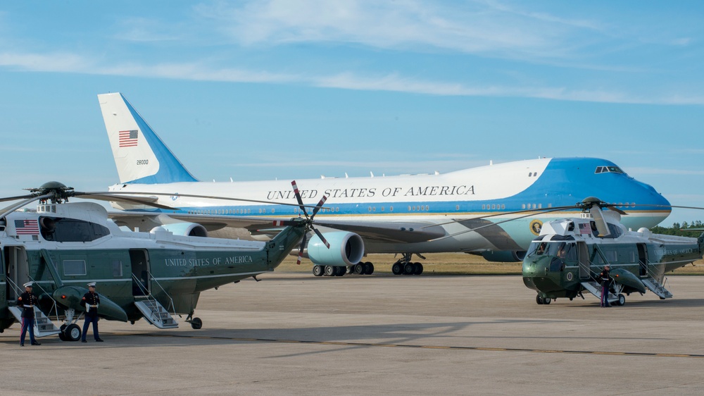 President Barack Obama arrives at Joint Base Cape Cod