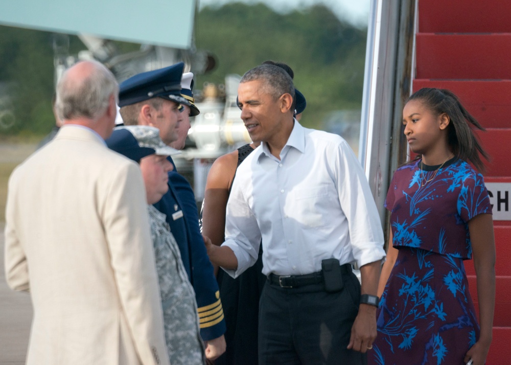 President Barack Obama arrives at Joint Base Cape Cod