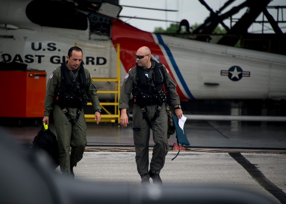 Coast Guard Air Station Clearwater conducts training flight in Clearwater, Fla.