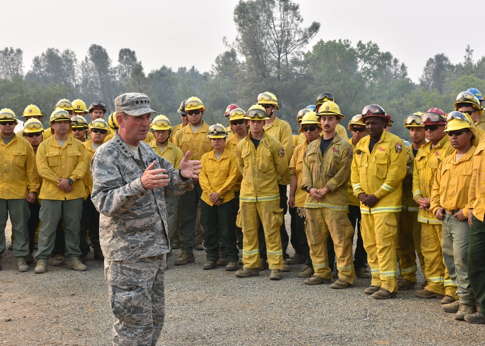 CNGB Visits National Guard troops supporting wildfire efforts