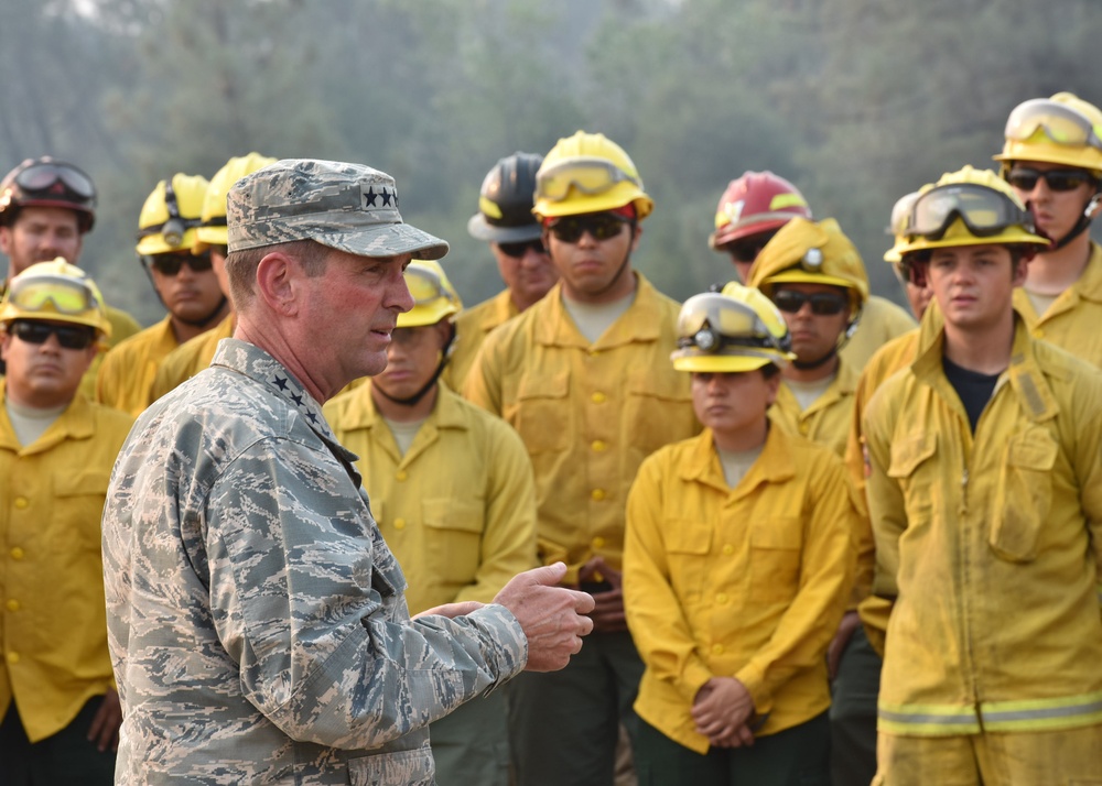 CNGB Visits National Guard troops supporting wildfire efforts