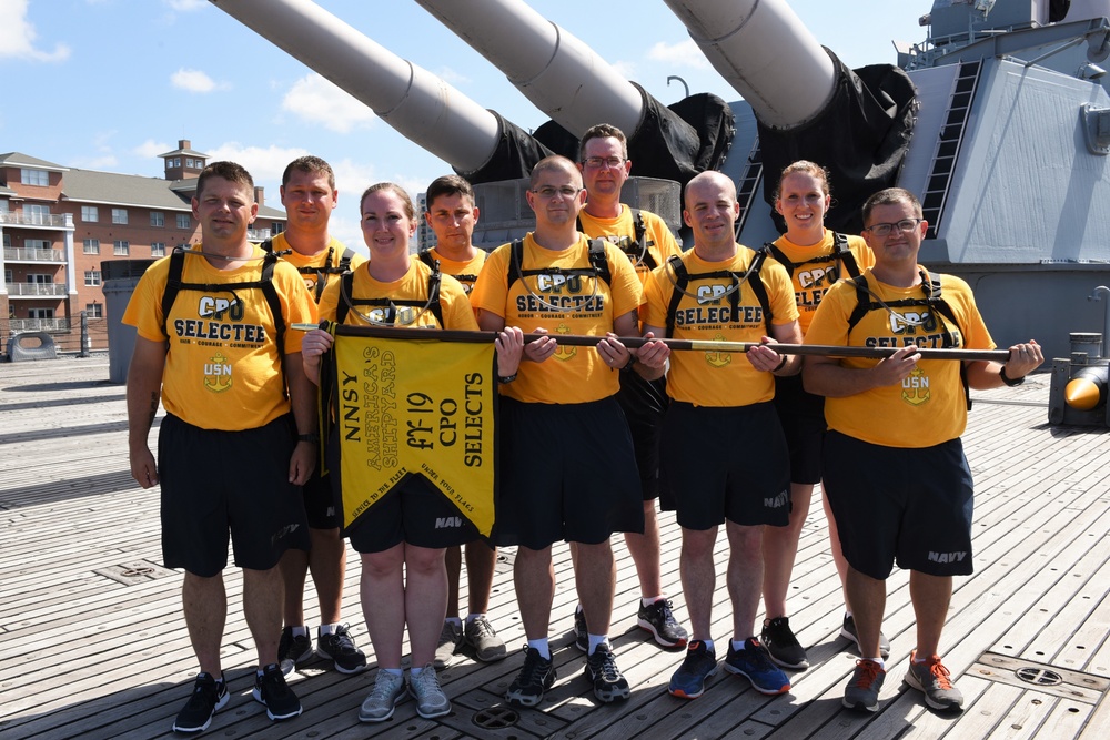 Norfolk Naval Shipyard CPO Selectees aboard the USS Wisconsin (BB-64)