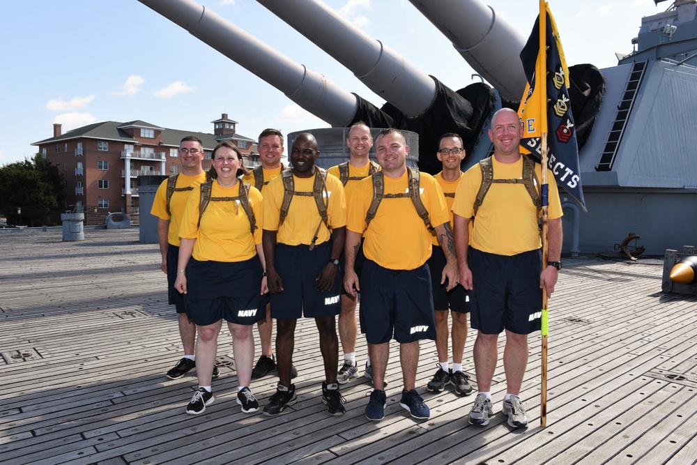 Northwest Annex CPO Selectees aboard the USS Wisconsin (BB-64)